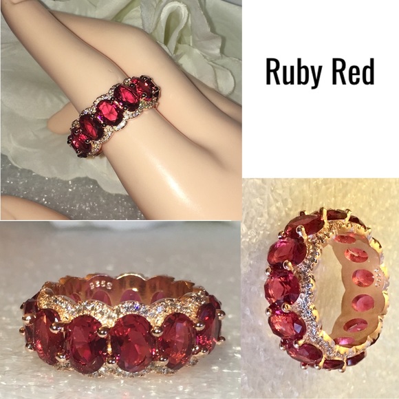 Sublime Sapphire Paved Rose Gold Wedding Band Ring - Picture 4 of 7